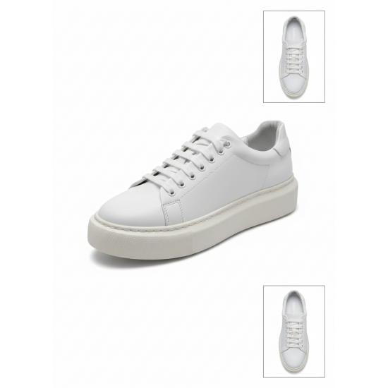 Lioleatter Minimalist Beyaz Hakiki Deri erkek Sneaker