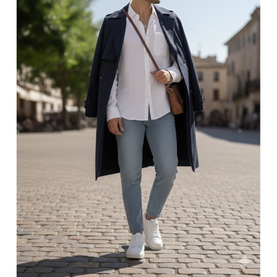Lioleatter Minimalist Beyaz Hakiki Deri erkek Sneaker